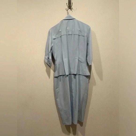 JASON WU Blue Midi Button Up Dress / Size 0 / - Picture 6 of 10